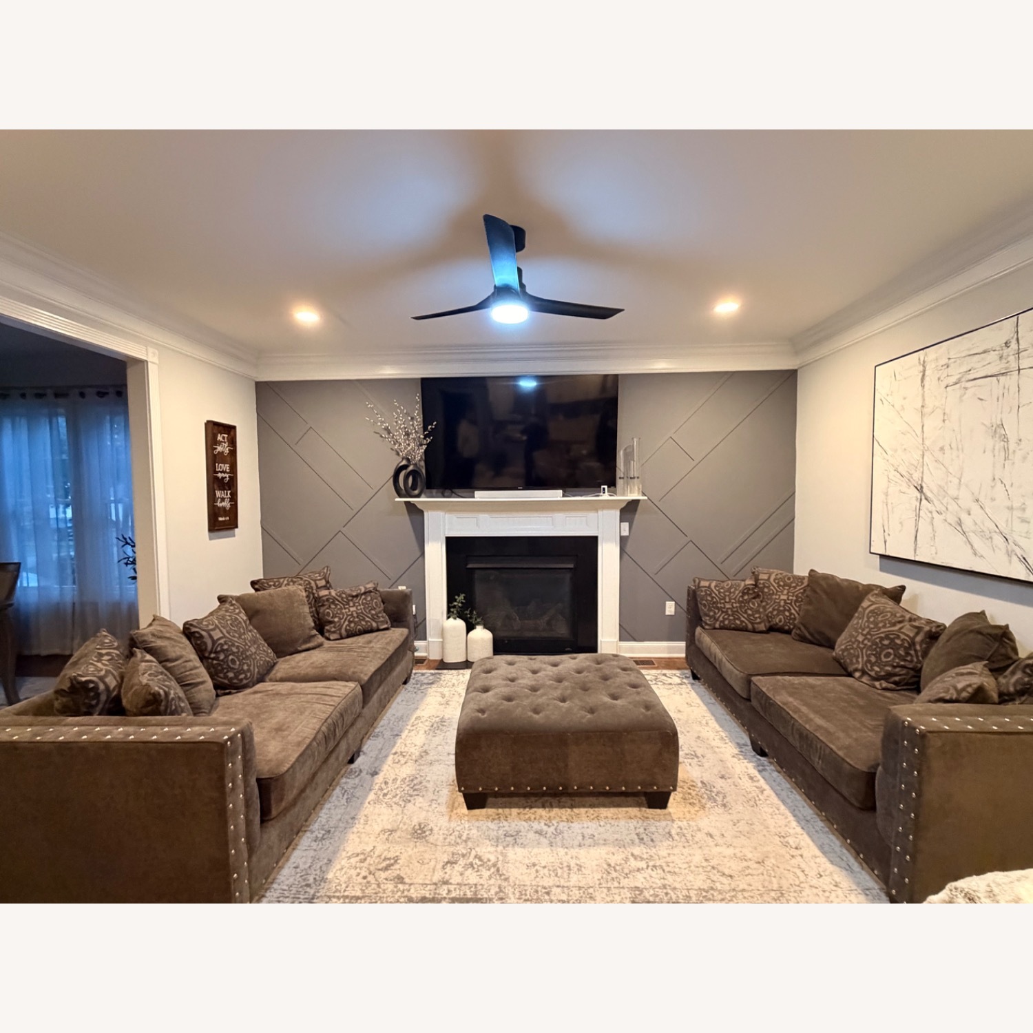 Raymour & Flanigan Dark Gray 3+ Seater Sofa - image-2