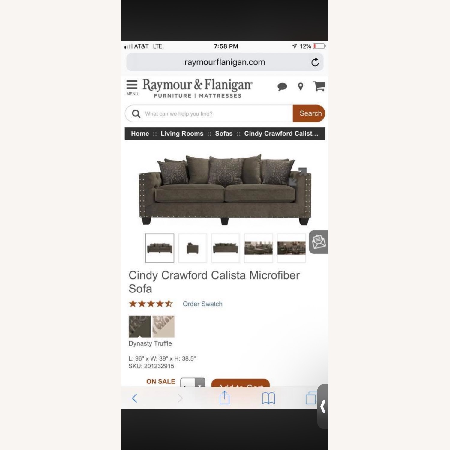 Raymour & Flanigan Dark Gray 3+ Seater Sofa - image-5