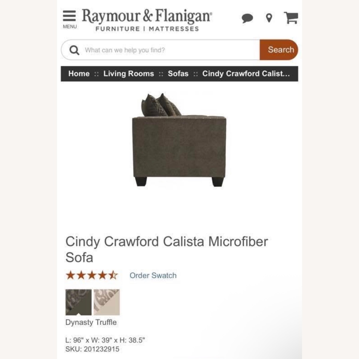Raymour & Flanigan Dark Gray 3+ Seater Sofa - image-7