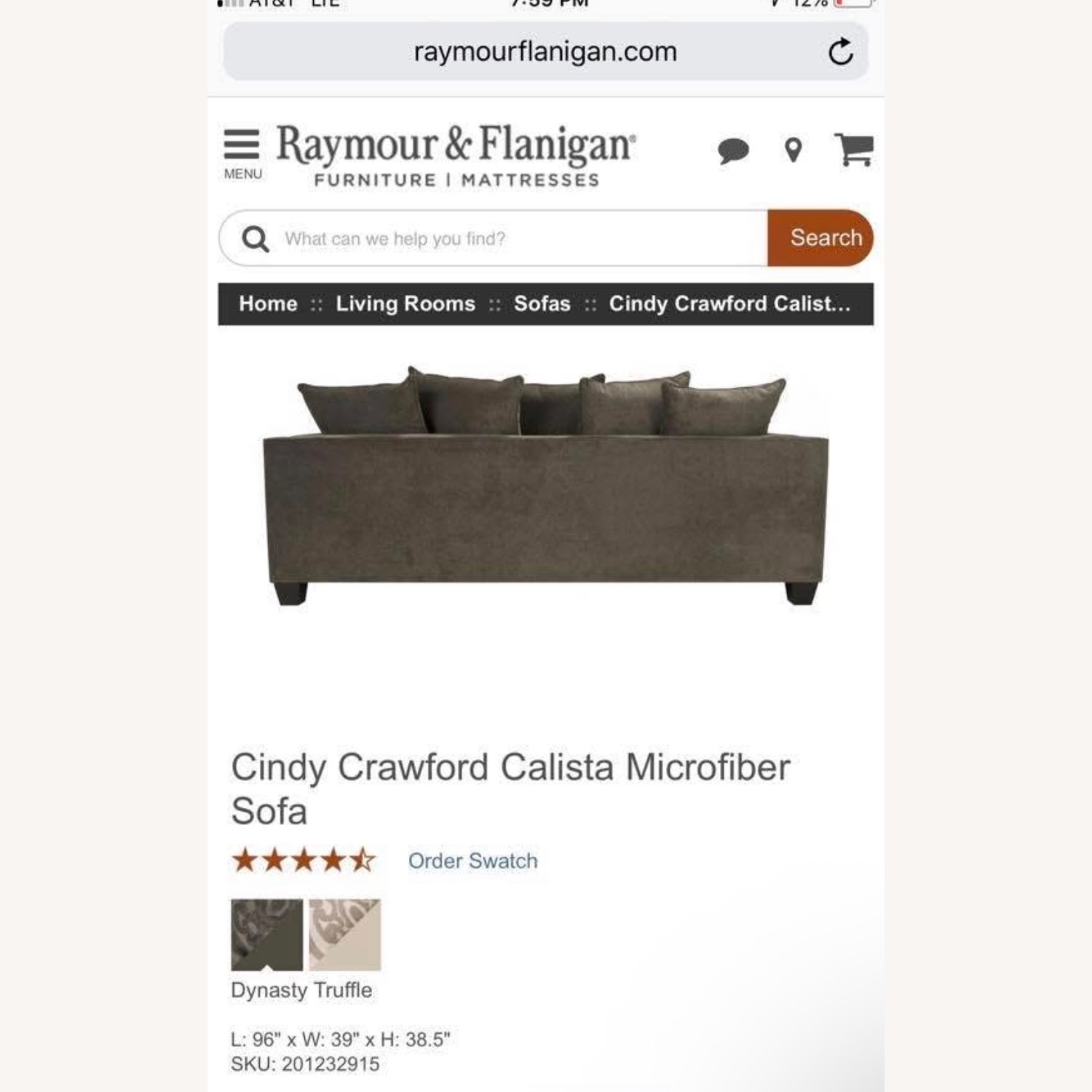 Raymour & Flanigan Dark Gray 3+ Seater Sofa - image-8