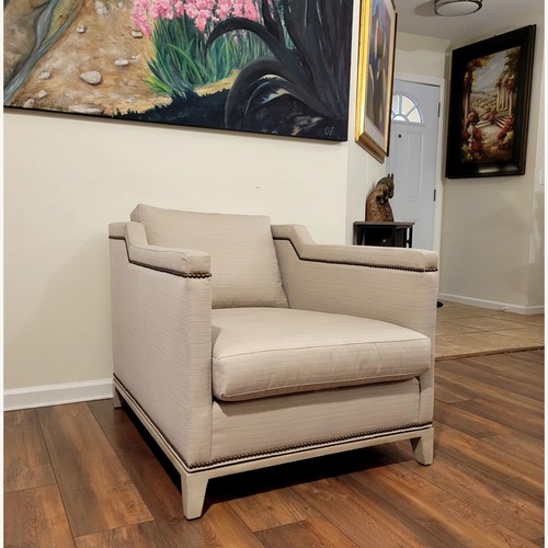 Used Vanguard Furniture Light Gray Fabric Accent Chair for sale on AptDeco