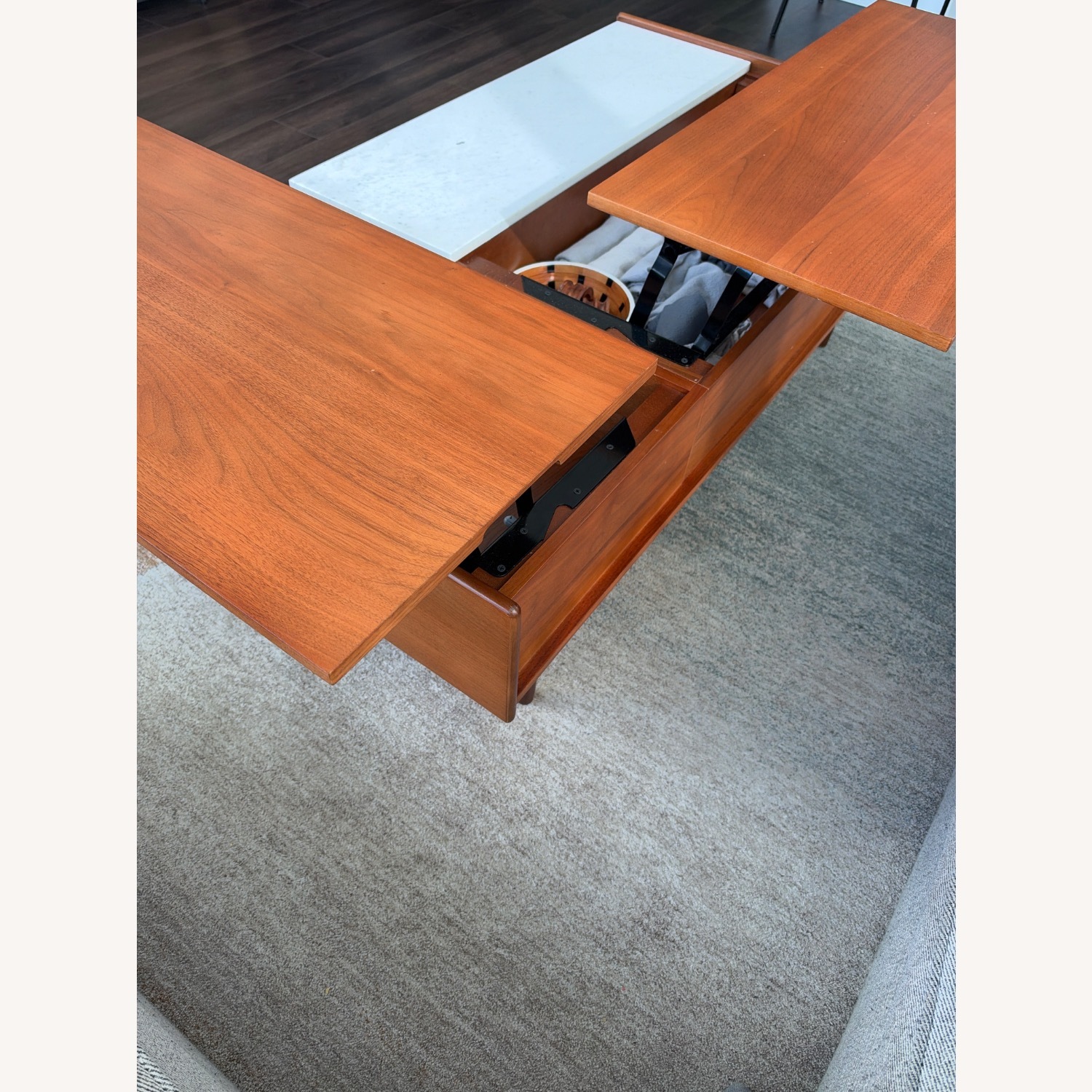 West Elm Mid-Century Marble Double Pop-Up Coffee Table (51") - image-14