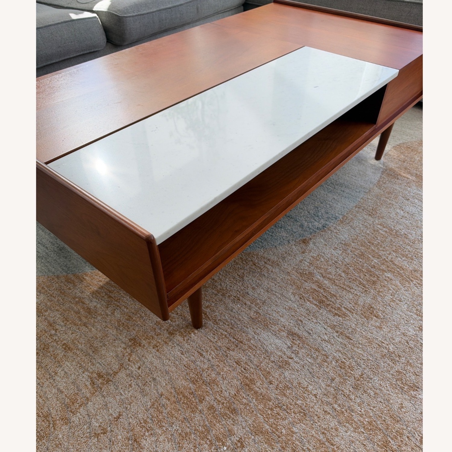 West Elm Mid-Century Marble Double Pop-Up Coffee Table (51") - image-12