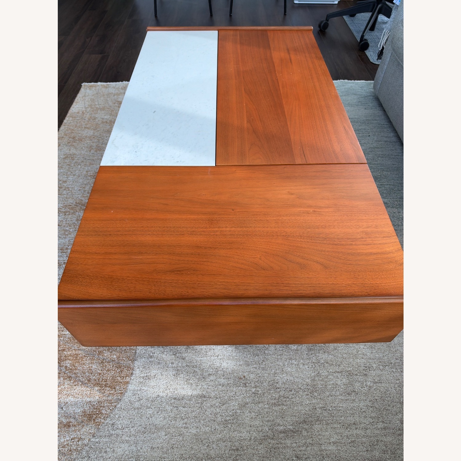 West Elm Mid-Century Marble Double Pop-Up Coffee Table (51") - image-3
