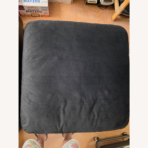 Used Black Velvet Ottoman for sale on AptDeco