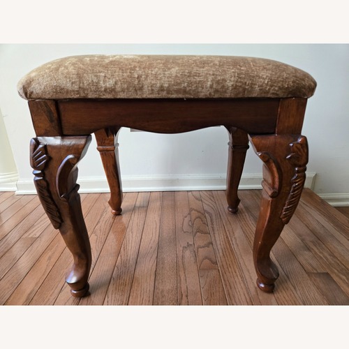 Used Traditional Solid Wood Accent Stool Ottoman for sale on AptDeco