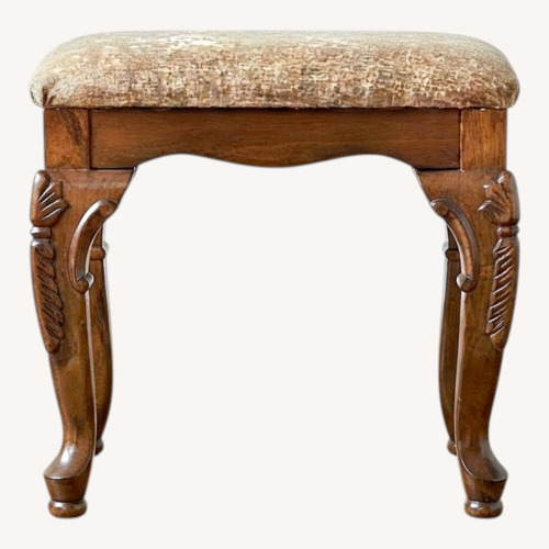 Used Traditional Solid Wood Accent Stool Ottoman for sale on AptDeco