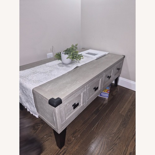 Used Bob's Discount Furniture Wentworth Light Gray Coffee Table for sale on AptDeco
