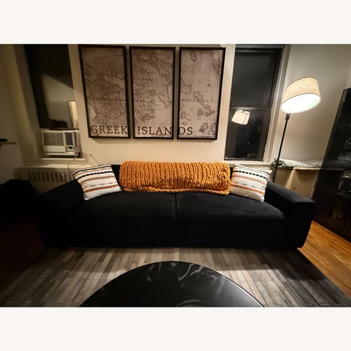Used AllModern Black Velvet 3+ Seater Sofa for sale on AptDeco