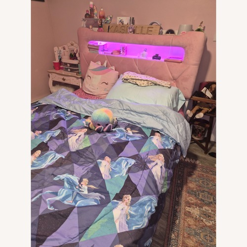 Used Amazon Pink Fabric Full Bed for sale on AptDeco