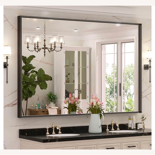 Used Amazon 48”x40” Wall Mirror Black Finish for sale on AptDeco