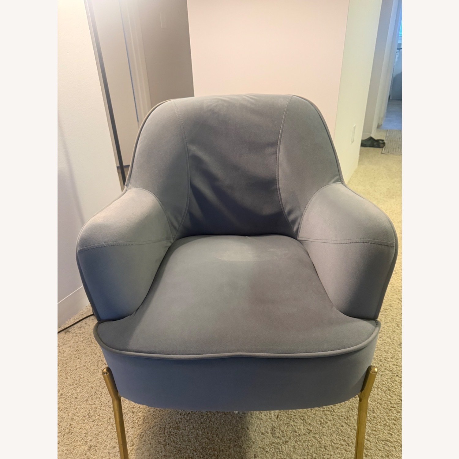 Wayfair Wide Grey Chair with Armrest - image-1