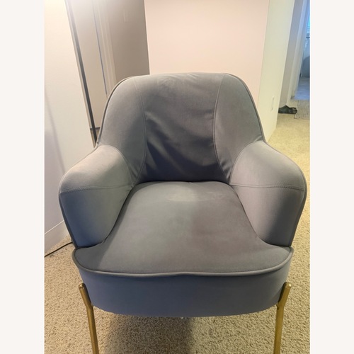 Used Wayfair Wide Grey Chair with Armrest for sale on AptDeco