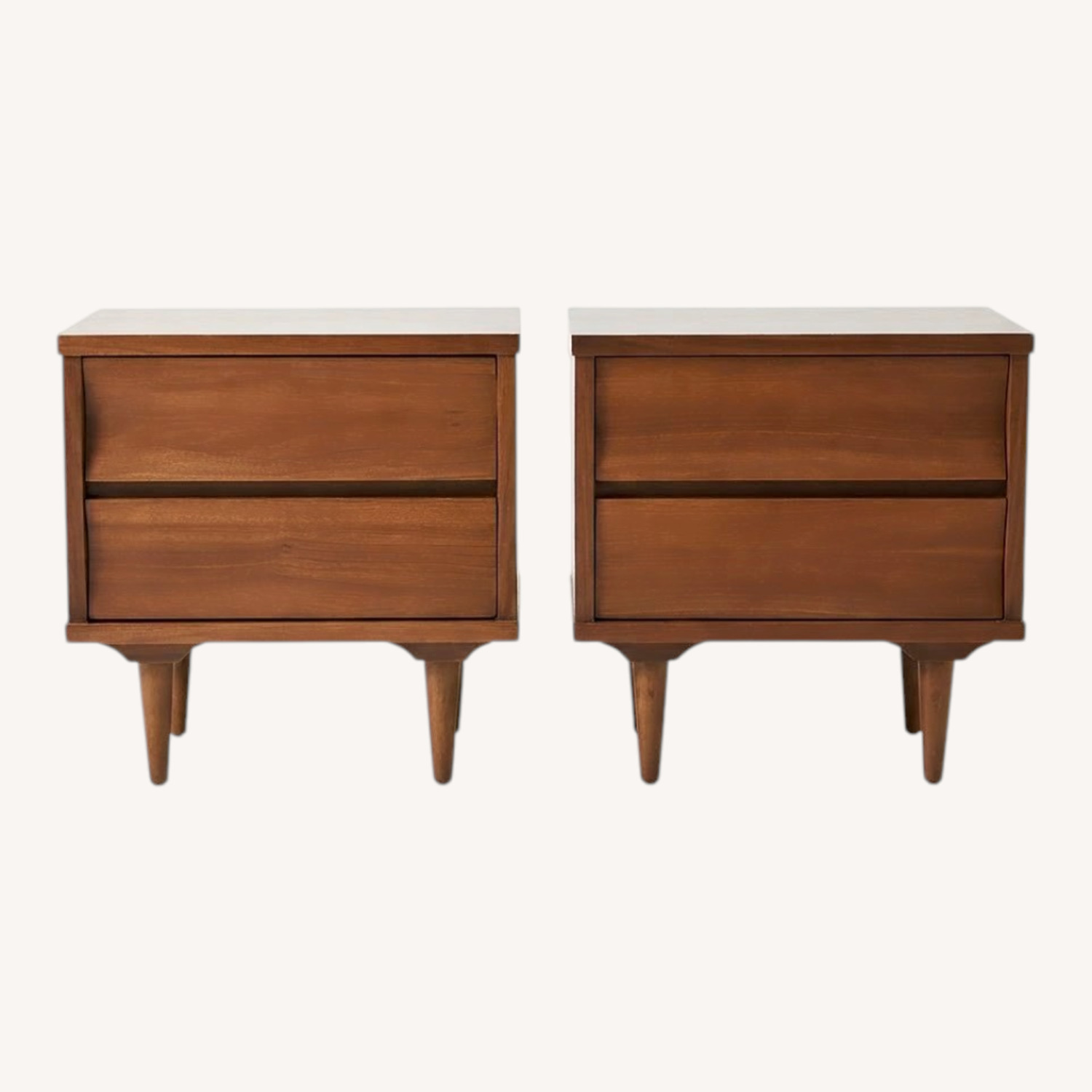 Midcentury Dark Brown Wood Nightstands - image-0