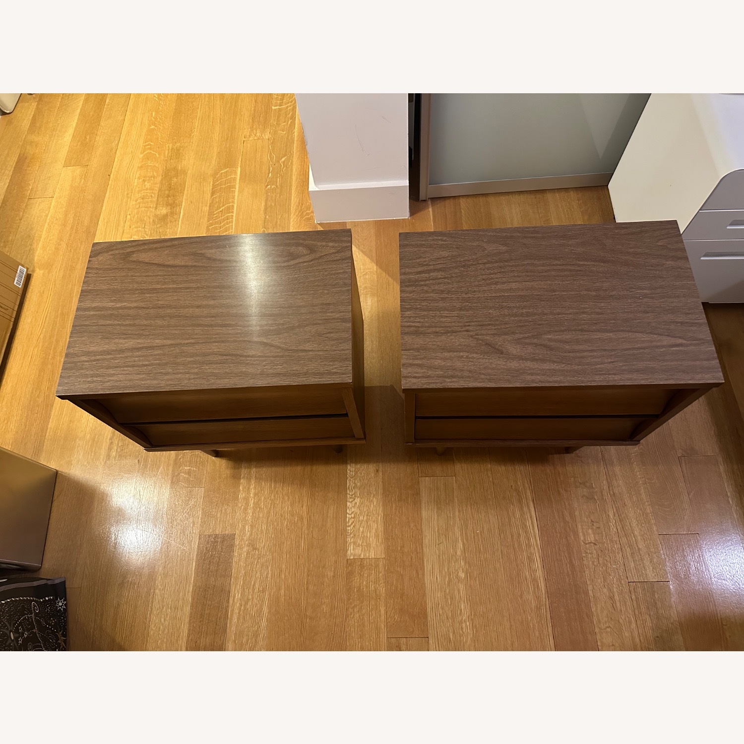 Midcentury Dark Brown Wood Nightstands - image-2