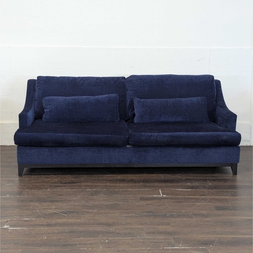 Used Custom Made The Jones 3-Seat Deep Blue Sofa for sale on AptDeco