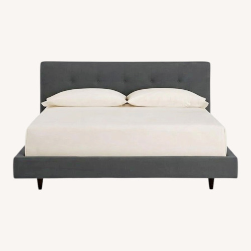 Used Crate & Barrel Dark Gray Fabric King Bed for sale on AptDeco