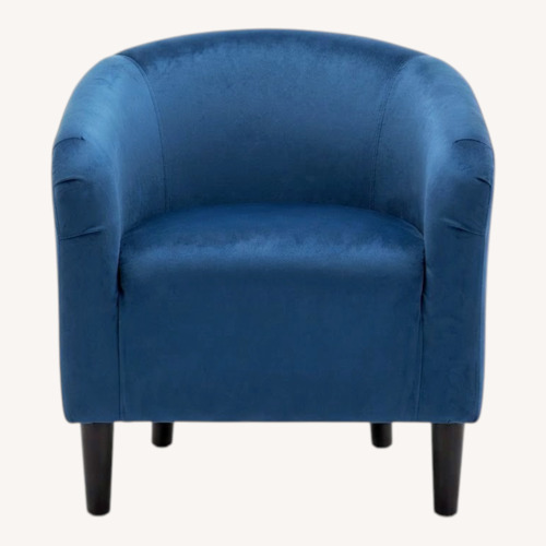 Used Navy Blue Velvet Barrel Chair for sale on AptDeco
