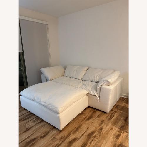 Used Restoration Hardware White 2 Piece Sectional for sale on AptDeco