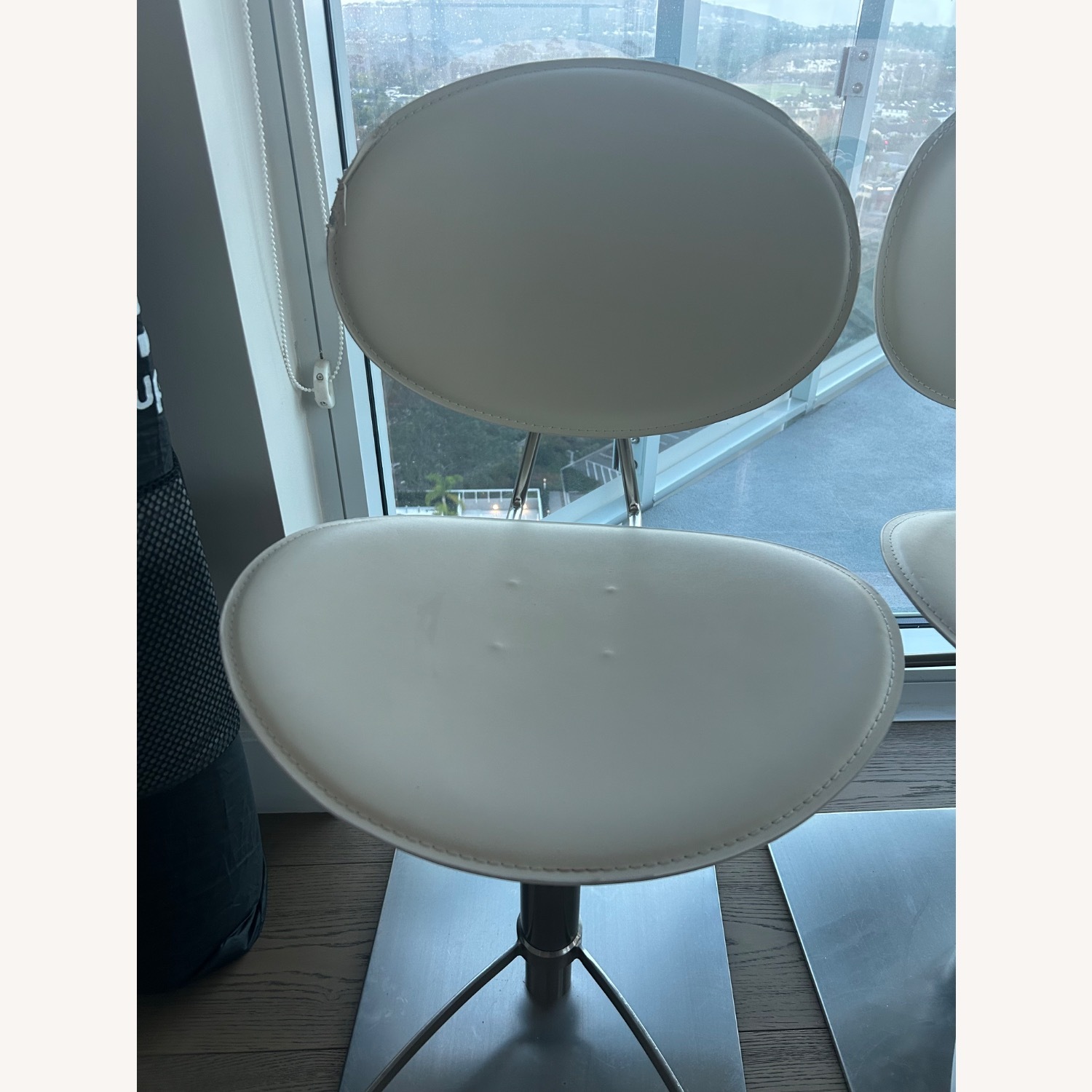 Scandinavian Designs White Leather Stools - image-4