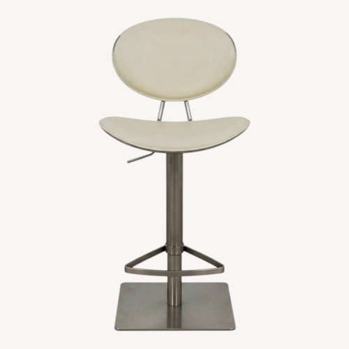 Used Scandinavian Designs White Leather Stools for sale on AptDeco