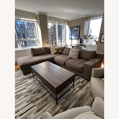 Used West Elm Dark Brown Fabric 3+ Piece Sectional for sale on AptDeco