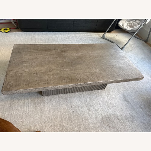 Used Restoration Hardware Reclaimed Oak Reeded Plinth Coffee Table for sale on AptDeco
