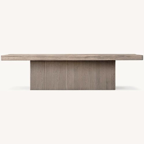 Used Restoration Hardware Reclaimed Oak Reeded Plinth Coffee Table for sale on AptDeco