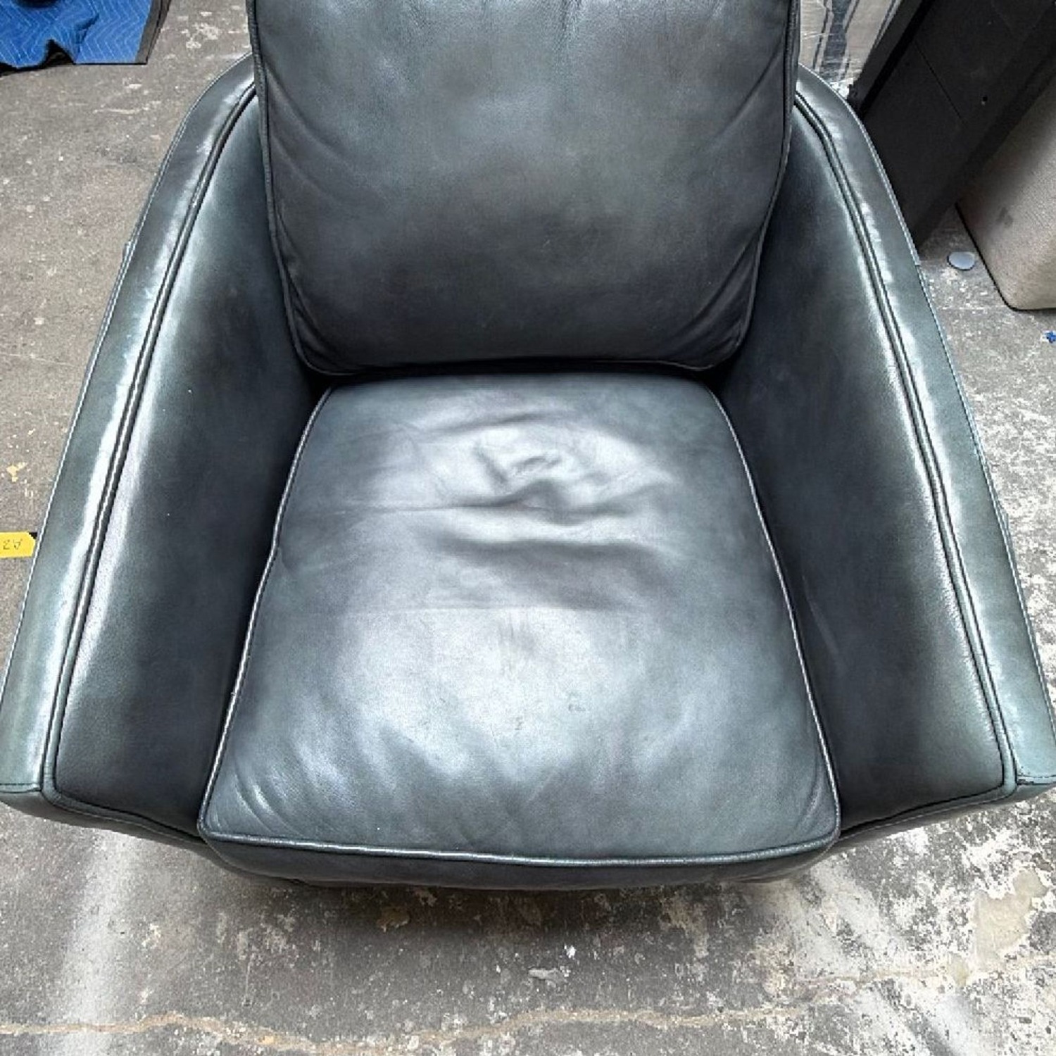 Bradington Young Dark Blue Leather Armchair - image-4
