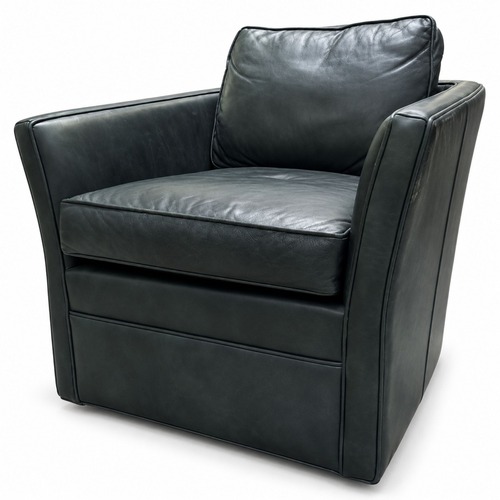 Used Bradington Young Dark Blue Leather Armchair for sale on AptDeco