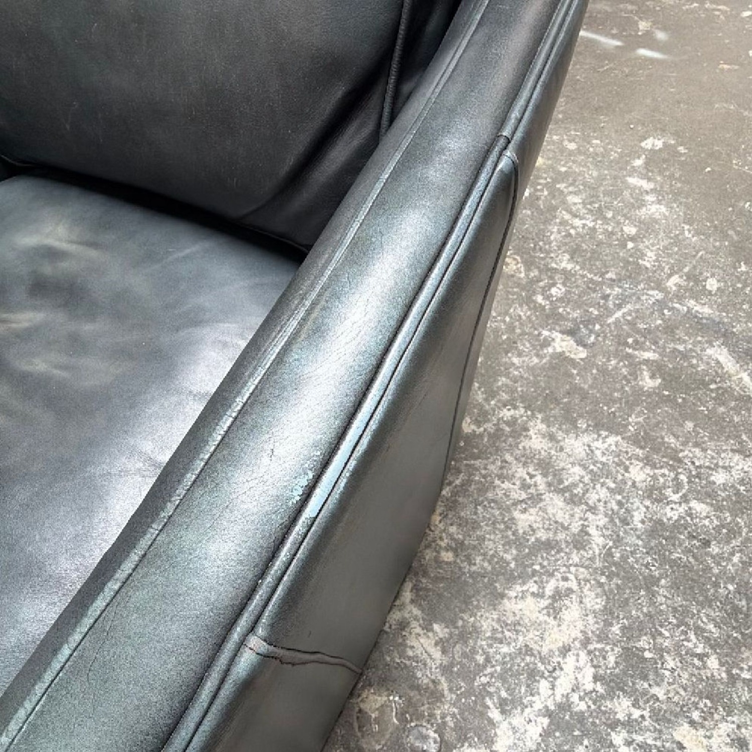Bradington Young Dark Blue Leather Armchair - image-6
