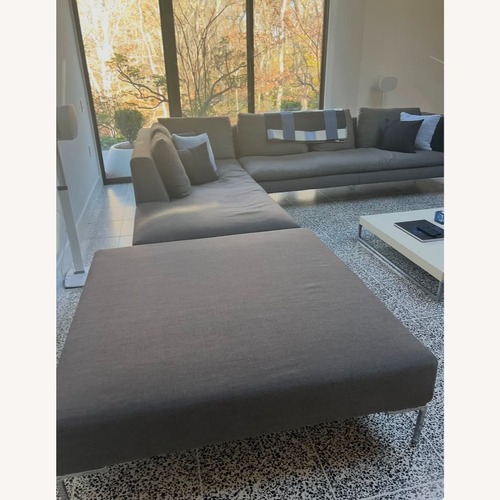 Used B&B Italia Charles Sofa in Grey Chevron Wool for sale on AptDeco