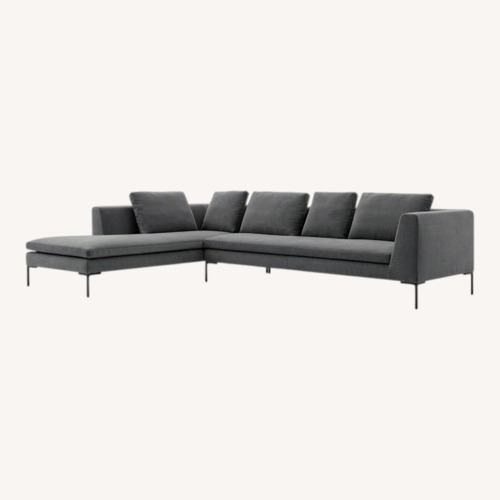 Used B&B Italia Charles Sofa in Grey Chevron Wool for sale on AptDeco