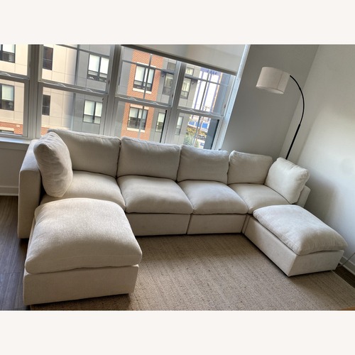 Used Amazon Chenille U-Shaped 6-Piece Modular Sectional Sofa for sale on AptDeco