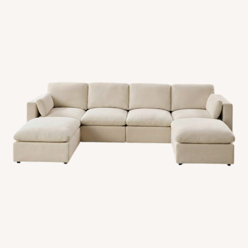 Used Amazon Chenille U-Shaped 6-Piece Modular Sectional Sofa for sale on AptDeco