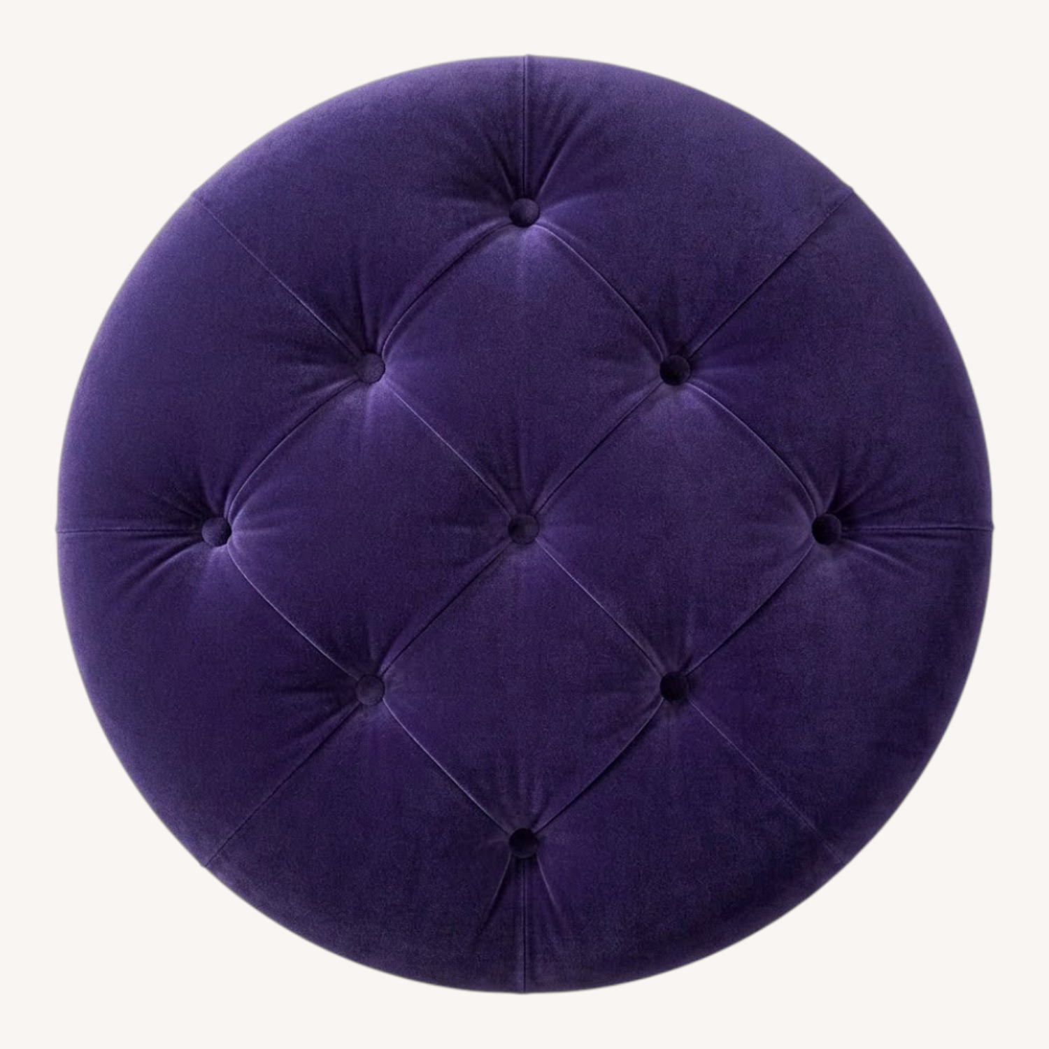 Plush Blue Mohair J. Robert Scott Tufted Ottoman - image-0