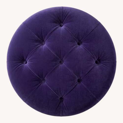 Used Plush Blue Mohair J. Robert Scott Tufted Ottoman for sale on AptDeco