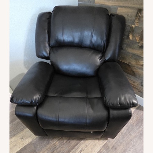 Used Black Faux Leather Single Seater Recliner for sale on AptDeco