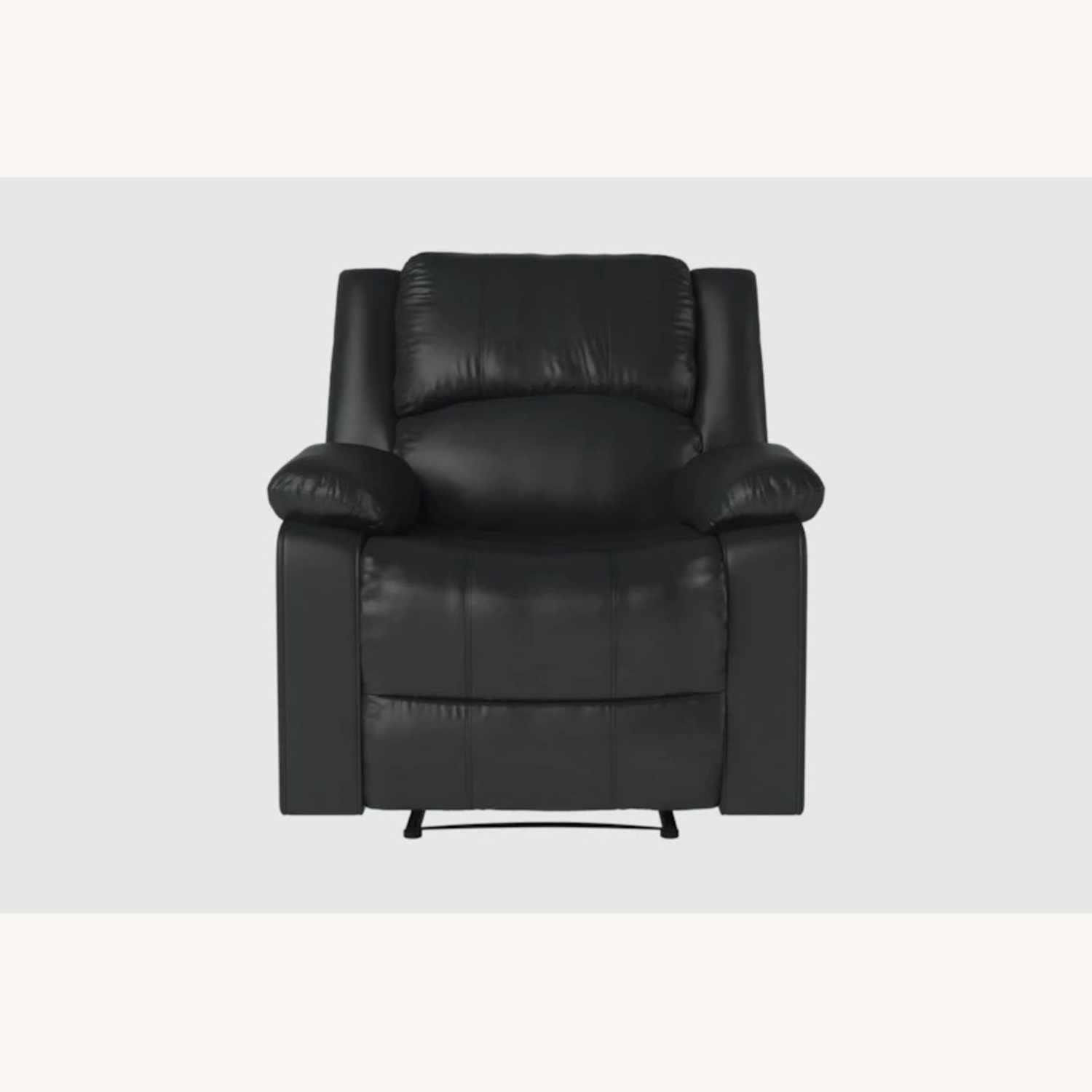 Black Faux Leather Single Seater Recliner - image-4