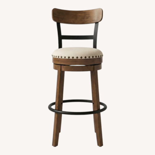 Used Ashley Valebeck Brown Back Wood Bar Height Stool for sale on AptDeco