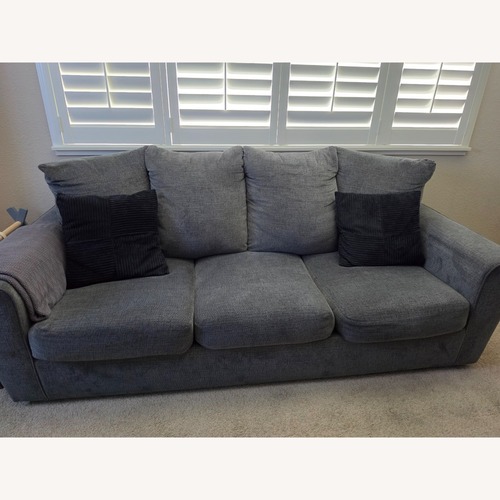 Used Ashley Furniture Stairatt Light Gray Fabric 3+ Seater Sofa for sale on AptDeco