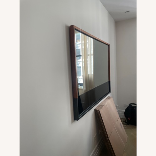 Used Dark Brown Wood Wall Mirror for sale on AptDeco