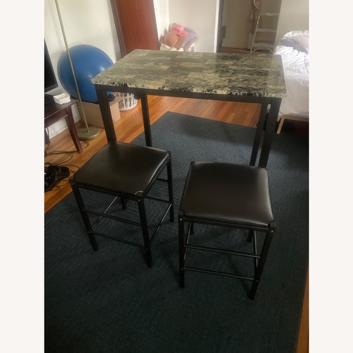 Used Amazon Kitchen Dining Table and 2 Stools Set for sale on AptDeco
