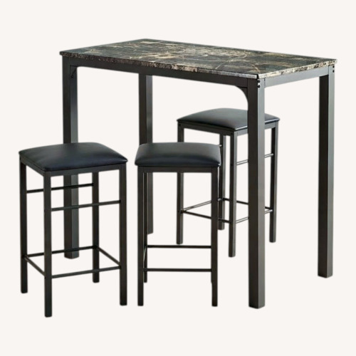 Used Amazon Kitchen Dining Table and 2 Stools Set for sale on AptDeco