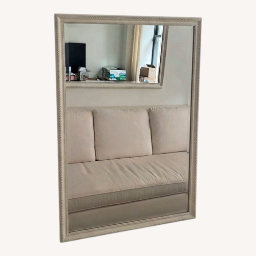 Used Vintage Large White Wood Mirror for sale on AptDeco