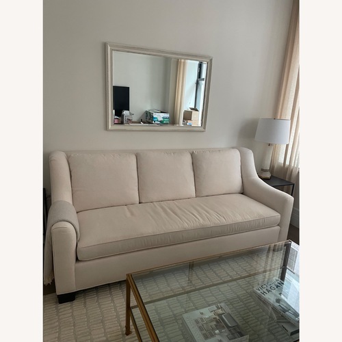 Used Vintage Large White Wood Mirror for sale on AptDeco