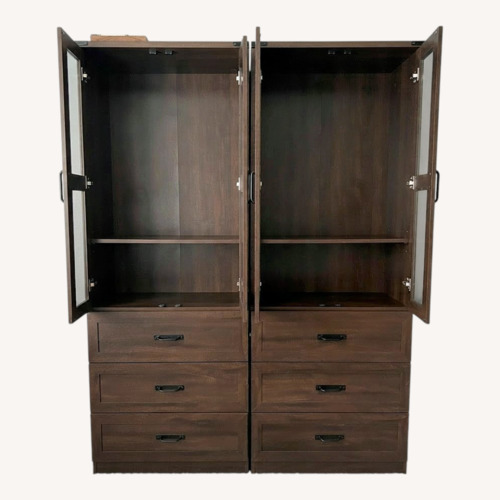 Used Dark Brown Wood Armoire for sale on AptDeco