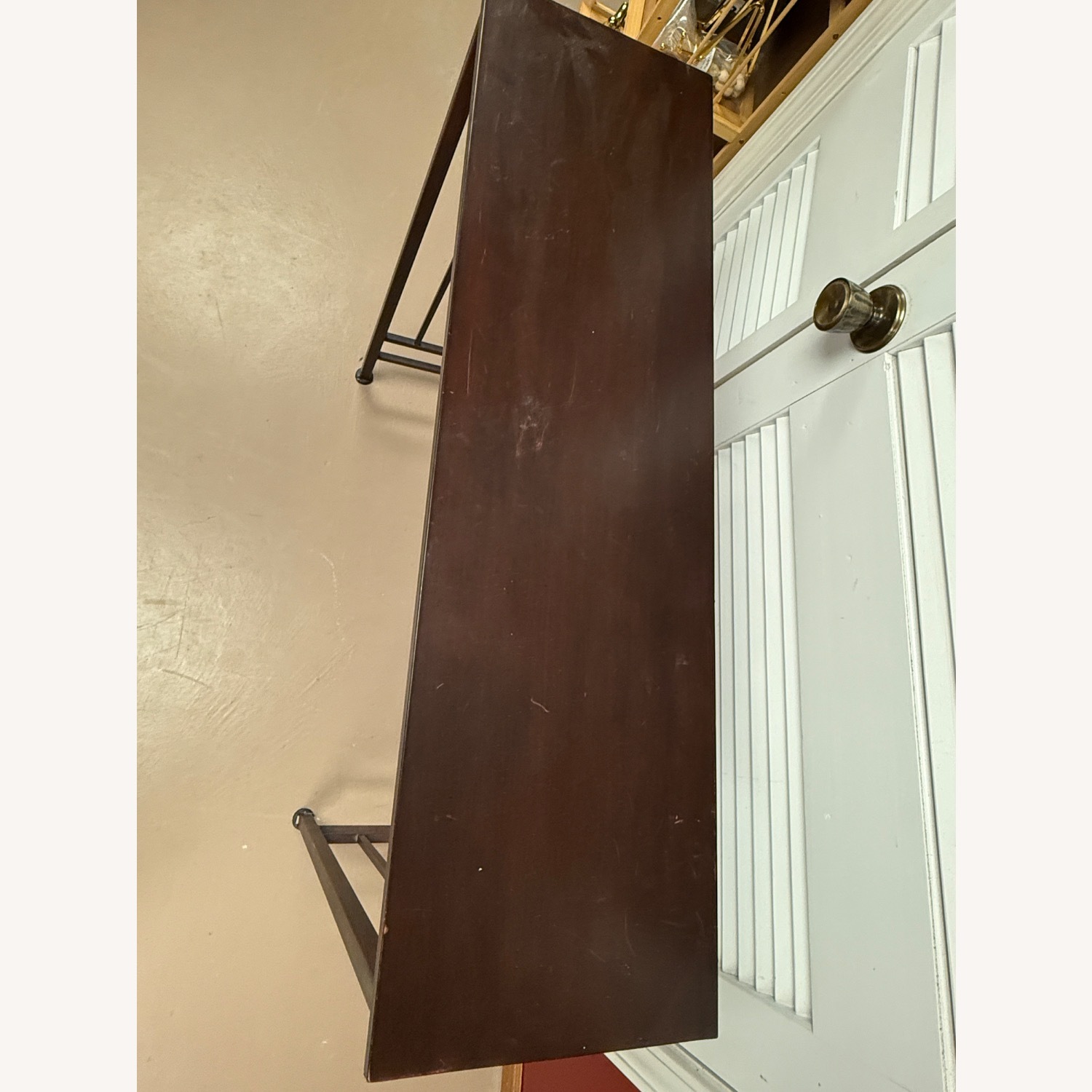 Dark Brown Metal Console Entryway Table - image-4