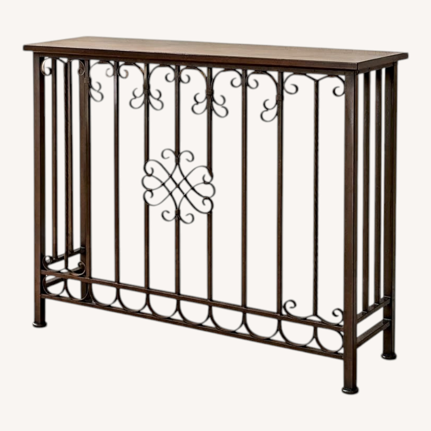 Dark Brown Metal Console Entryway Table - image-0