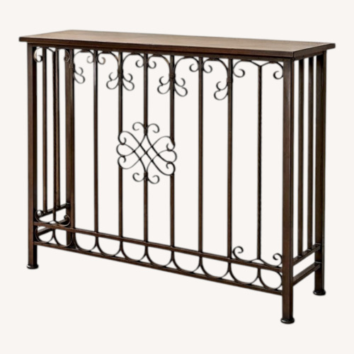 Used Dark Brown Metal Console Entryway Table for sale on AptDeco